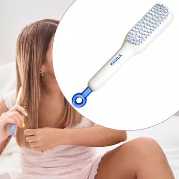Самоочищающаяся щетка для волос, чистая массажная расческа, портативная для женщин, распутывает все белый