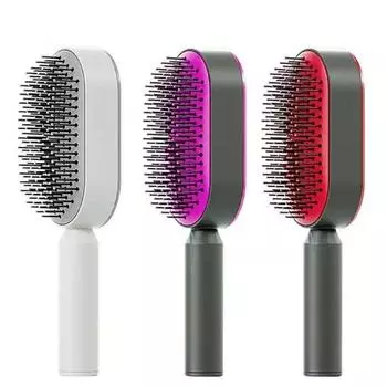 Самоочищающийся пресс, расческа для волос на воздушной подушке, щетка для волос, чистка одной клавишей, подушка безопасности для выпадения волос, массажная расческа для кожи головы, антистатическая расческа красный