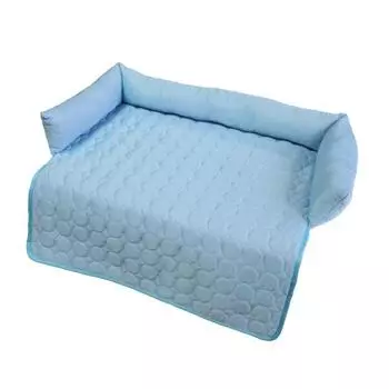 Самоохлаждающийся коврик для питомцев, дышащая ткань ледяного шелка, летний охлаждающий коврик, технология охлаждения, подушка для собаки с поддерживающим подъемом 70x70cm синий