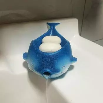 Самоосушающийся держатель для мыла Yousheng в форме кита, легко моется, многоразовая мыльница для душа, украшение для ванной комнаты A