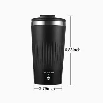 Самоперемешивающаяся кружка на 300 мл с крышкой, 3 скорости, автоматическая магнитная кофейная чашка для перемешивания, электрическая нержавеющая сталь белый