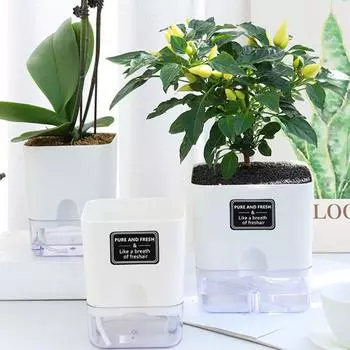 Самополивающийся горшок с магнитной адсорбцией, пластиковый горшок, автоматический полив для всех комнатных растений, суккулентов,