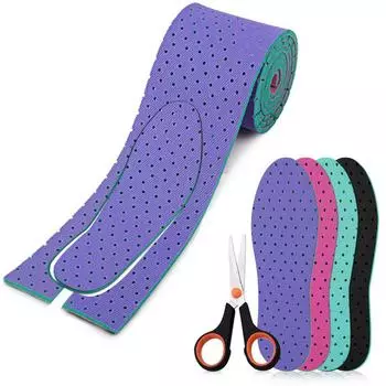 Саморезные спортивные стельки для унисекс, сетчатые амортизирующие дышащие подушечки для обуви, вставки для подошв для ног для взрослых и детей, подушка для обрезки своими руками Green Black-9cmx150cm