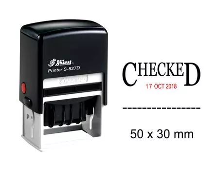 Самостоятельная печать блестящей даты штампом с проверенным текстом Office Канцелярские резиновые штампы Impression Area : 50 mm x 30 mm чёрный