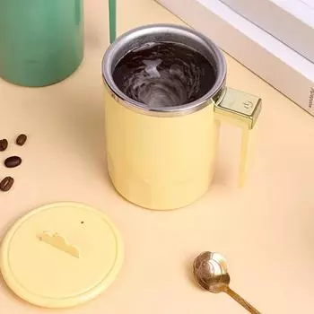 Самостоятельное перемешивание кружка для кофе со светодиодным дисплеем, температура 350 мл, перезаряжаемая чашка для смешивания молока, электрический автоматический миксер для какао, горячего шоколада и сока с крышкой зелёный