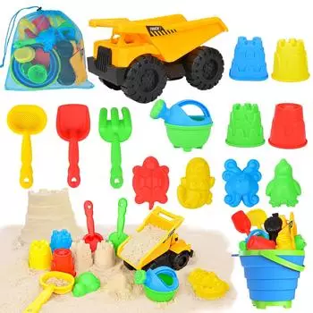 Самосвал-песочница, складное ведро для песочницы, вода, песок, игра на открытом воздухе, море, река, пляж, снег, ванна, набор случайного цвета, набор из 15 предметов, игра, набор, игра,