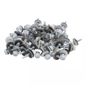 Самосверлящие кровельные винты с белой шестигранной головкой, шурупы для дерева с шайбой из EPDM, кровельные винты для листового металла