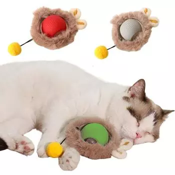Самовращающийся мяч, забавные игрушки для кошек, интерактивная игрушка для кошек, мяч для домашних кошек и котят зелёный