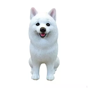 Samoyed Figurine Dog Sculpture Cute Resin Portable,Car Decoration,Ornament,Puppy Statue for Home