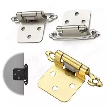 Самозакрывающаяся дверная петля с винтами, накладная петля для шкафа вровень с поверхностью, гидравлическая пружинная петля с амортизатором для накладной двери шкафа 1/2 дюйма