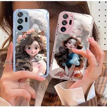 Samsung A10 Fashion/Cat Girl 50 Cute M40 Liquid Glass Case, все включено, защита от падения, модель с 10 линзами Galaxy Note 8