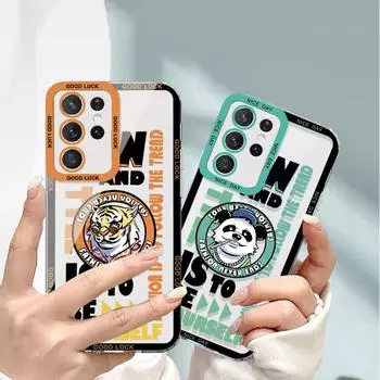 Samsung A13/32/22 Angel Eyes S20 Tiger 21 Panda M11 Transparent 21 Fun S - Совместимый чехол для телефона Samsung A55#5G