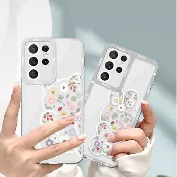 Samsung A13 Flower A32 Bear Plus Rabbit S20 Прозрачный 22 Универсальный и креативный 23 чехол Samsung S24Ultra