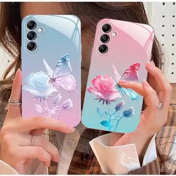 Чехол для Samsung A21S Butterfly Flower A23 Rose A31 Liquid A70 A72 Gradient A52S. A20