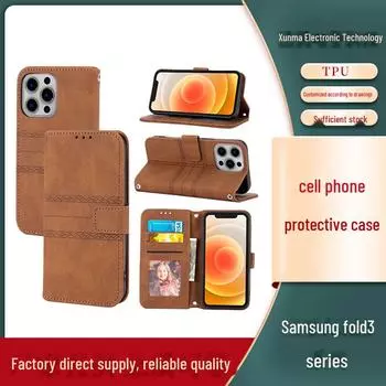 Защитный кожаный чехол для Samsung A24, A54 5G, A14 5G: Чехол FOLD4 A51 4G темно-фиолетовый