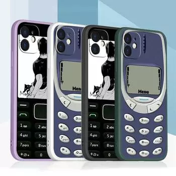 Samsung Galaxy A14 A24 A23 A13 S23 FE для iPhone 11 12 13 14 15 Pro Max Мягкий чехол для телефона с прямым краем и ремешком A46 Забавный дизайн кнопок в стиле ретро for iPhone 5(5s)