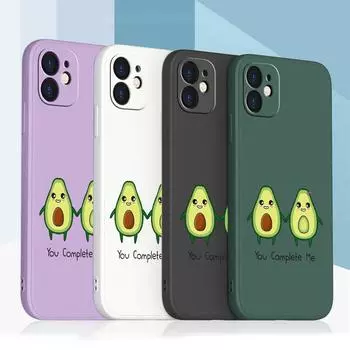 Samsung Galaxy A14 A24 A54 A34 для iPhone 11 12 13 14 15 Pro Max Xiaomi Redmi 13C Huawei Straight Edge Мягкий чехол для телефона NY8 Delicious Avocado art for iPhone 5(5s) зелёный