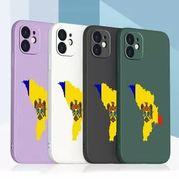 Samsung Galaxy A14 A24 A54 A34 для iPhone 11 12 13 14 15 Pro Max Xiaomi Redmi 13C Note 13 Huawei Straight Edge Мягкий чехол для телефона NY12 Флаг Молдовы for iPhone 5(5s) зелёный
