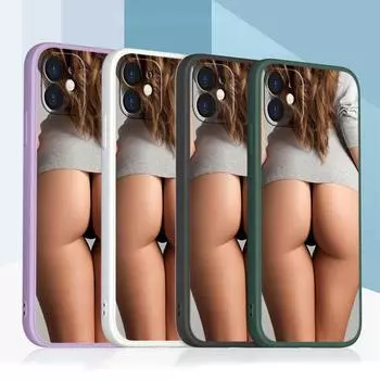 Samsung Galaxy A24 A54 A14 A23 A34 для iPhone 11 12 13 14 15 Pro Max Xiaomi Redmi 13C Note 13 Huawei Мягкий чехол для телефона с прямым краем A27 Girl design for iPhone 5(5s) зелёный