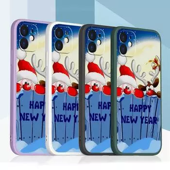 Samsung Galaxy A24 A54 A14 A23 для iPhone 11 12 13 14 15 Pro Max Xiaomi Redmi 13C Huawei Straight Edge Мягкий чехол для телефона A2 Новогодний рождественский дизайн for iPhone 5(5s) зелёный