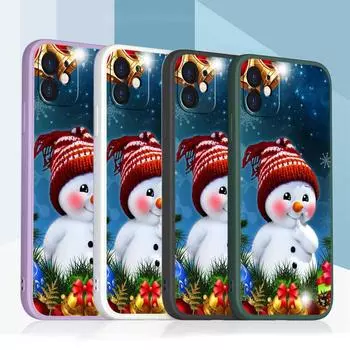 Samsung Galaxy A24 A54 для iPhone 11 12 13 14 15 Pro Max Xiaomi Redmi 13C Huawei Straight Edge Мягкий чехол для телефона A7 С Рождеством Медведь Олень арт милый for iPhone 5(5s) зелёный