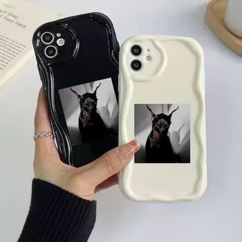 Samsung Galaxy A25 для iPhone 15 Xiaomi Poco X6 Redmi 12c Чехлы для телефонов Huawei Honor 90 NY6 Милый доберман-пинчер арт-эксклюзив Мягкий чехол с кремовым узором for iPhone 6 белый