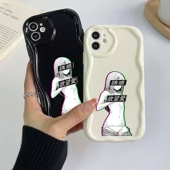 Samsung Galaxy A25 для iPhone 15 Xiaomi Poco X5 Redmi 12c Чехлы для телефонов Huawei Honor 90 NY9 Hentai Harajuku Anime Girl эксклюзивный кремовый узор Мягкий чехол for iPhone 6 белый
