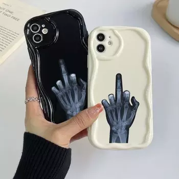 Samsung Galaxy A25 для iPhone 15 Xiaomi Poco X6 Redmi 12 Huawei Honor 90 Чехлы для телефонов NY4 Эксклюзивный рисунок среднего пальца с рисунком кремового цвета Мягкий чехол for iPhone 6 белый