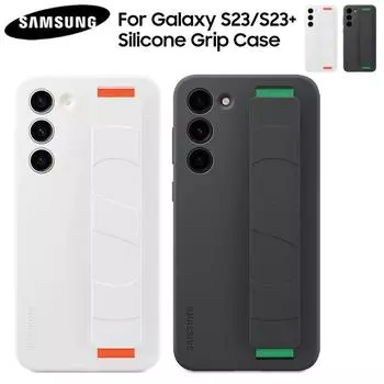 Samsung Galaxy S23 SM-S911B S23+ S23 Plus SM-S916B Силиконовый чехол-ручка Противоударный чехол Съемный ремешок For Galaxy S23 чёрный