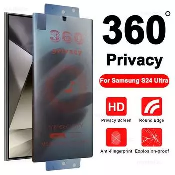 Samsung Galaxy S24 S23 S22 Ultra 360 Full Cover Мягкая матовая антишпионская конфиденциальная керамическая пленка Защитная пленка для экрана S24 Ultra