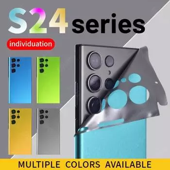 Samsung Galaxy S24 Ultra Premium Наклейка цвета кожи Защитная пленка для экрана против царапин Пленка на заднюю панель S24 темно-зеленого