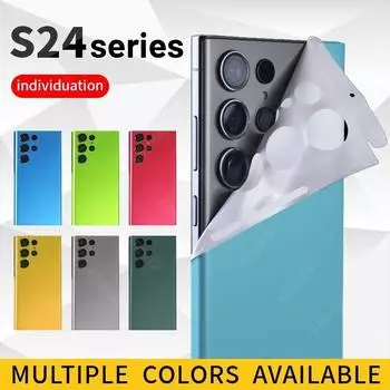 Samsung Galaxy S24 Ultra S24 Plus S24 + ледяная поверхность цветная пленка оберточная пленка для кожи телефона задняя защитная наклейка для экрана S24 темно-зеленого
