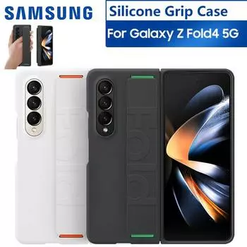 Samsung Galaxy Z Fold4 Силиконовый чехол-ручка для Galaxy Z Fold4 Z Fold 4 Стильный силиконовый полный защитный чехол для телефона чёрный