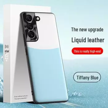 Samsung S22+ Liquid Leather Case - Anti-fall & Anti-fouling Protective Cover, Individual Shipping Available Samsung S22+ белый/чёрный