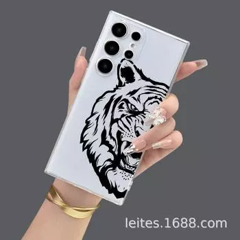 Чехол для телефона Samsung S23A55 с изображением головы льва и тигра, полностью защищающий от падений Samsung A13 прозрачный
