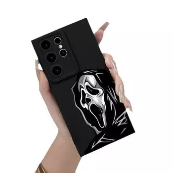 Samsung S23A55 Ужасный Призрачный Лицо Рисунок Защитный Чехол Для Телефона С Дизайном Противопадения Samsung A52 чёрный