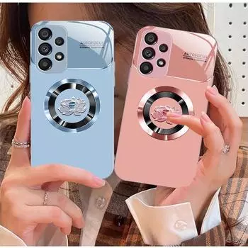 Samsung S23Ultra Metal Liquid S21 Ring Lotus S10e Advanced Anti-Fall S20 Case S22 Ultra