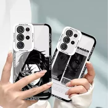 Samsung S24Ultra Attack on Titan Anime M11 Прозрачный A32 All-Inclusive Case Samsung S21 Plus