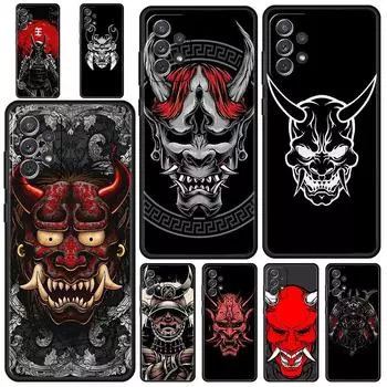 Samurai Oni Mask Phone Case for Samsung Galaxy A13 A51 A71 A21S A12 A11 A31 A41 A23 A53 A73 A52 A32 5G A03S A01 Silicone Cover Samsung A51