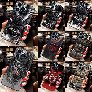 Самурай, маска японского воина, шлем, защитный чехол для iPhone 11 14 12 13 Pro Max Mini X XR XS Max 7 8 Plus SE2020, чехол для телефона iPhone 7