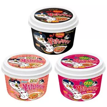 SAMYANG BULDAK Hot Chicken Flat Glass Noodle Original, Rose, Dry Spicy Hot Pot 3 Set (2 варианта) 1pcs