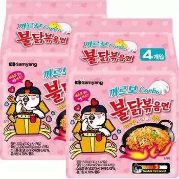 Samyang Жареная лапша Carbo Buldak 130 г, 8 шт.