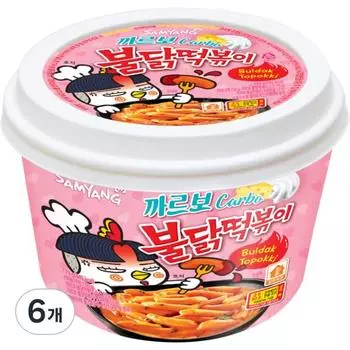 Samyang Carbo Buldak Tteokbokki, 179g, 6 pieces, Korean convenience food