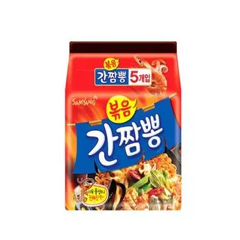 Samyang Hot n Spicy Fried Gan JJam-PPong Корейская лапша с красным перцем чили 140г x5шт
