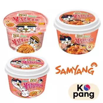 [Samyang] Rose Series / Buldak Tteokbokki / Flat Noodles / Rose Buldak Cup Ramen / Корейская острая еда / Instant Ready to Eat / Toppoki
