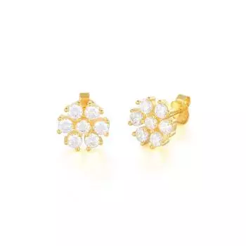 Самые продаваемые серьги-гвоздики в виде цветка S925Ins Wind Mini Diamond Six Valve Flower Stud Earrings