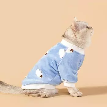 Самые продаваемые толстовки для кошек и щенков, милый мультяшный бархат кораллового цвета, товары для животных малого и среднего размера XS розовый