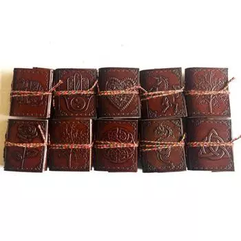 Самый маленький миниатюрный кожаный ежедневник ( Ассорти / Микс ) 2.5 x 2.5 in (Pack of 10) коричневый