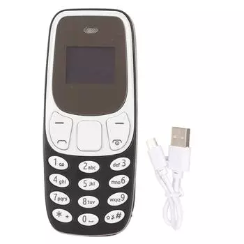 Самый маленький в мире телефон Hands Free Bluetooth Dialer Две SIM-карты Разблокированный GSM 2 в 1 Мини-мобильный телефон чёрный