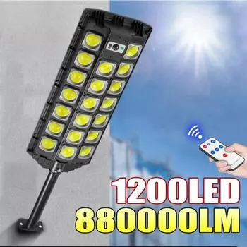 Самый мощный светодиодный солнечный свет, супер яркий прожектор, уличный датчик движения, уличный фонарь 880000LM, солнечная лампа высокой мощности для сада W7100B-3